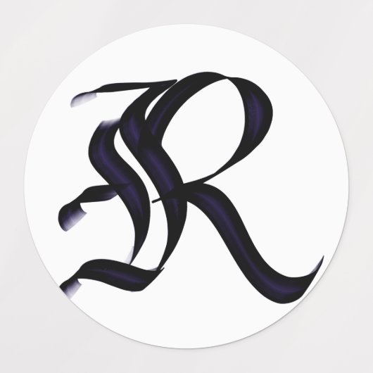 Artistieke Elegant Monogram Calligrafie Letter "R. Labels (Design 1)