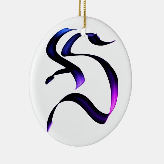 Artistieke Elegant Monogram Calligrafie Letter "S. Keramisch Ornament (Rechts)