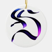 Artistieke Elegant Monogram Calligrafie Letter "S. Keramisch Ornament (Voorkant)