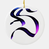 Artistieke Elegant Monogram Calligrafie Letter "S. Keramisch Ornament (Achterkant)
