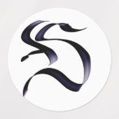 Artistieke Elegant Monogram Calligrafie Letter "S. Labels (Design 1)