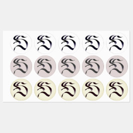 Artistieke Elegant Monogram Calligrafie Letter "S. Labels