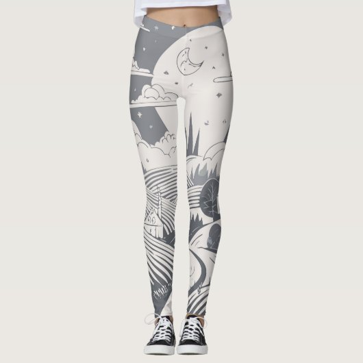 Artistieke Elegantie Leggings (Voorkant)