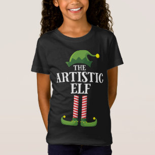 Artistieke Elf Matching Familie Kerstfeest Kunst E T-shirt