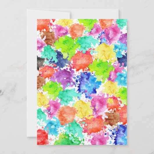 Artistieke en kleurrijke feestuitnodiging kaart (Achterkant)