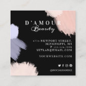 Artistieke en moderne Abstracte verfpenseelstreek Vierkante Visitekaartje (Achterkant)