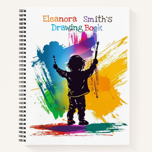 Artistieke expressie I Kind schilderen op de muur Notitieboek (Voorkant)