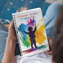 Artistieke expressie I Peuter die op muur schilder Notitieboek