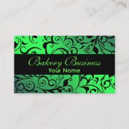 Artistieke fade groene damast bakkerij kaarten visitekaartje