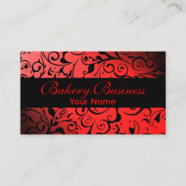 Artistieke fade rode damast bakkerij kaarten visitekaartje