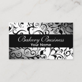 Artistieke fade zwart wit damast bakkerij kaarten visitekaartje