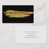 Artistieke Faux Gold Borhed Texture Black Visitekaartje (Voorkant / Achterkant)