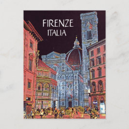 Artistieke Firenze Italia Street Scene with Duomo Briefkaart