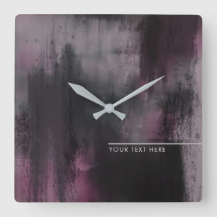 Artistieke Fuchsia Moderne Abstract Vierkante Klok