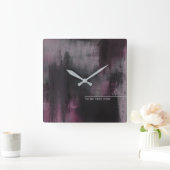 Artistieke Fuchsia Moderne Abstract Vierkante Klok (Huis)