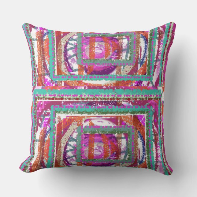 Artistieke Fuchsia Pillow Kussen (Voorkant)