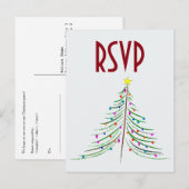 Artistieke gedecorreerde kerstboom RSVP Briefkaart (Voorkant / Achterkant)