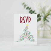 Artistieke gedecorreerde kerstboom RSVP Briefkaart (Staand voorkant)