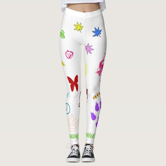 Artistieke gedrukte leggings (Voorkant)