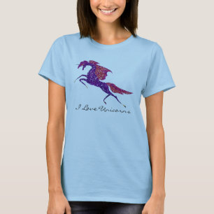 Artistieke gekleurde Unicorn Glitter Sparkles T-shirt