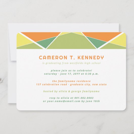 Artistieke geo-kleurenblokken Fotogradatie Partij Kaart (Achterkant)