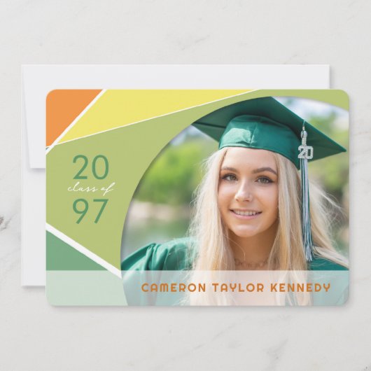 Artistieke geo-kleurenblokken Fotogradatie Partij Kaart (Voorkant)