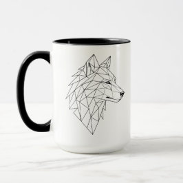 Artistieke Geometrische Wolfskop Keramische Koffie Mok