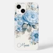 Artistieke gepersonaliseerde lichte pastelblauwe R Case-Mate iPhone Case (Achterkant)