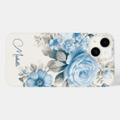 Artistieke gepersonaliseerde lichte pastelblauwe R Case-Mate iPhone Case (Achterkant (horizontaal))