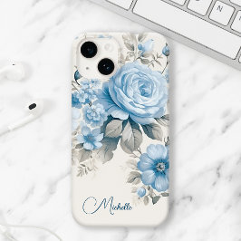 Artistieke gepersonaliseerde lichte pastelblauwe R Case-Mate iPhone 14 Hoesje