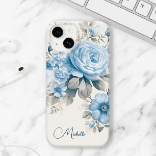 Artistieke gepersonaliseerde lichte pastelblauwe R Case-Mate iPhone 14 Hoesje