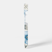 Artistieke gepersonaliseerde lichte pastelblauwe R iPhone Hoesje (Linkerkant)