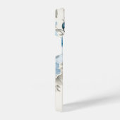 Artistieke gepersonaliseerde lichte pastelblauwe R iPhone Hoesje (Rechterkant)