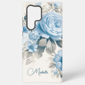 Artistieke gepersonaliseerde lichte pastelblauwe R Samsung Galaxy Hoesje (Achterkant)