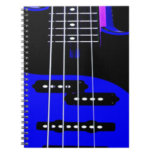 Artistieke gitaar blauw en zwart notitieboek