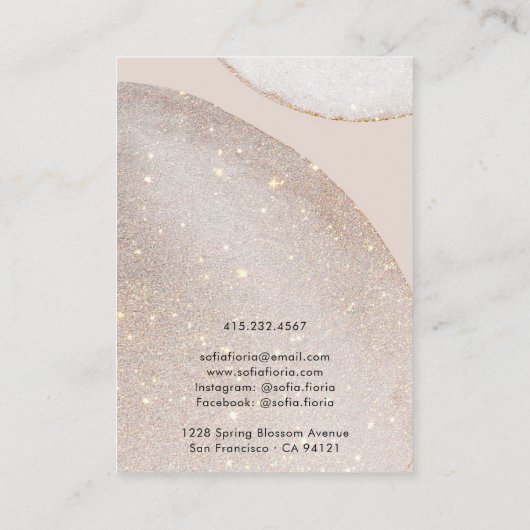 Artistieke glitter Jewelry Earring Display Card Visitekaartje (Achterkant)