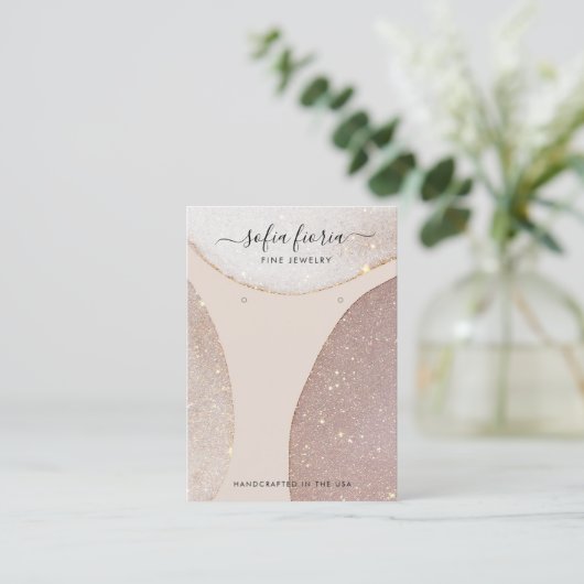 Artistieke glitter Jewelry Earring Display Card Visitekaartje (Staand voorkant)