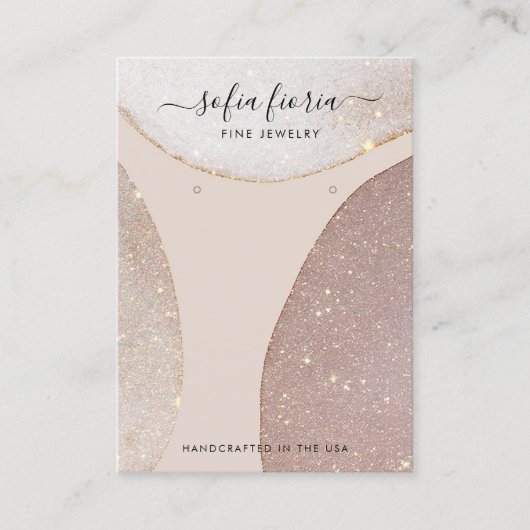 Artistieke glitter Jewelry Earring Display Card Visitekaartje (Voorkant)