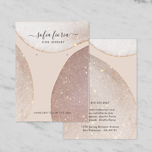 Artistieke glitter Jewelry Earring Display Card Visitekaartje
