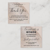 Artistieke glitter sieraden Bedankt voor uw bestel Vierkante Visitekaartje (Voorkant / Achterkant)