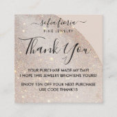 Artistieke glitter sieraden Bedankt voor uw bestel Vierkante Visitekaartje (Voorkant)