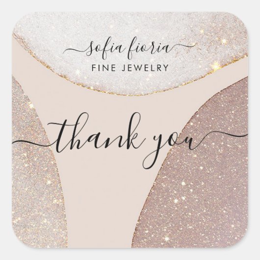 Artistieke glitter sieraden dank u Sticker (Voorkant)