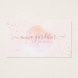Artistieke Gold Pink Waterverf Beauty Salon Script Visitekaartje
