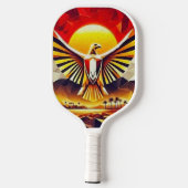 Artistieke Golden Egyptian Flag Eagle Pickleball Paddle (Achterkant)