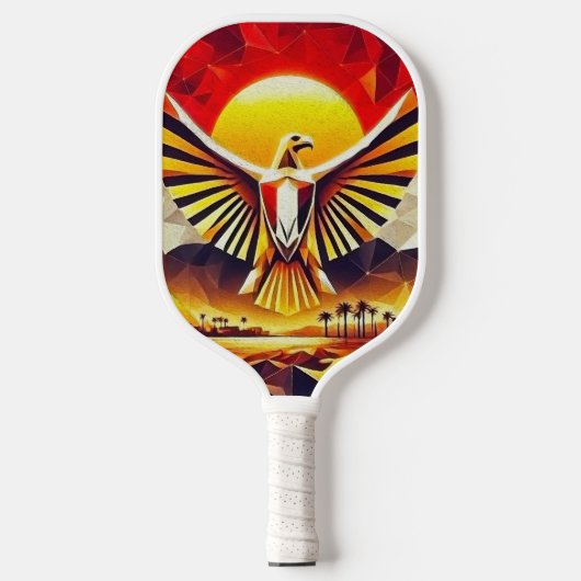 Artistieke Golden Egyptian Flag Eagle Pickleball Paddle (Voorkant)
