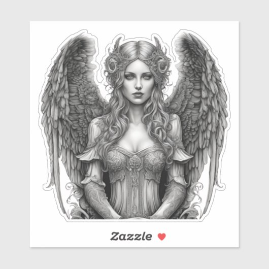 Artistieke gotische engel waterdicht sticker (Vel)