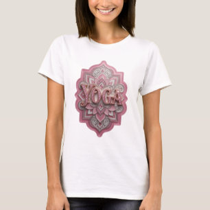 Artistieke Goud YOGA Print T-shirt