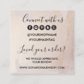 Artistieke Gouden Glitter Bedankt voor uw bestelli Vierkante Visitekaartje (Achterkant)