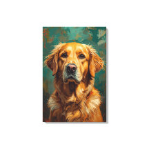 Artistieke Gouden Hond Portret Levendige Olieverf