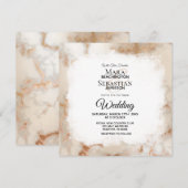*~ Artistieke Gouden Marmeren Aderen AR2 Huwelijk Kaart (Voorkant / Achterkant)